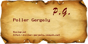 Poller Gergely névjegykártya
